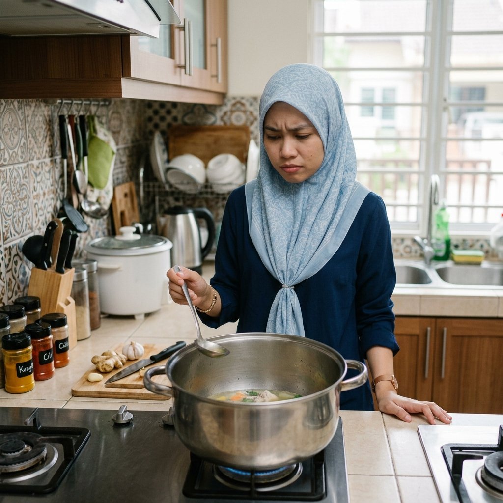 Periuk besar untuk masak sedikit